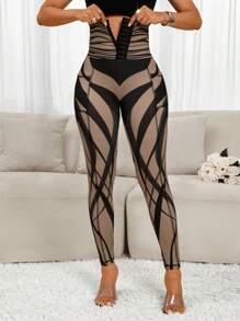 SHEIN Lady Plus Size Spring And Summer Elegant Casual Vacation Resort Wear Women Summer Wear Women Geometric Stripe Print Plus Size Women Leggings  Dresses For Women Elegant Wedding Guest Dress Women  Fall Clothes For Women Casual Halloween Autumn Fall Clothes For Women Winter Fall Outfits For Women