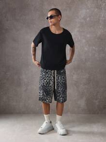SUMWON Maglietta essenziale con collo ampio, vestibilità comoda, stile casual e urbano, maniche corte, in misto cotone, per un comfort quotidiano, adatta ai giovani uomini