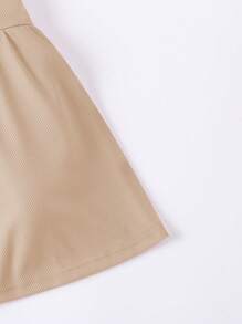 SHEIN Plain-Colored Fashion Summer Pants Suitable For Young Girls - Khaki - View 3