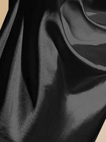 Franclia Women's Solid Color Ruffled Collar Cap Sleeve Elegant Blouse - Black - View 4