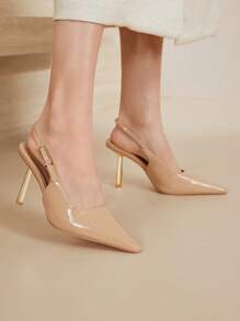 MOTF PREMIUM TACONES ESTILOSOS CON PUNTERA AFILADA Y TIRA TRASERA - Albaricoque - Ver 5