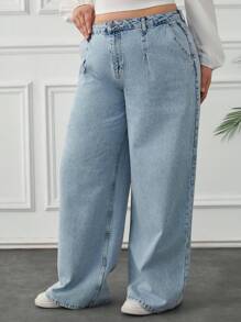 RueChic Plus Elastic Waist Medium Wash Mom Jean - Medium Wash - View 6