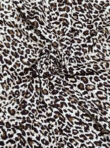 SHEIN Maternity Dress With Bowknot And Leopard Print Design Vacation Outfits Summer - Multicolor - View 5