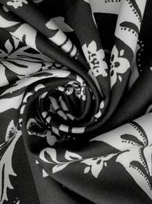 SHEIN Frenchy Plus Size Holiday Casual All-Over Print Batwing Sleeve Dress - Multicolor - View 7