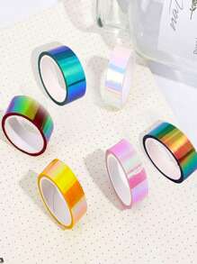 5rolls Laser Decorative Tape Back To School - Multicolor - View 5