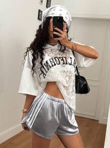 Coolane 女士夏季外出 Y2K Gyaru 比赛日健身运动服迷你毛衣短裤