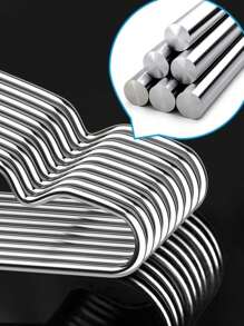 SHEIN 5pcs/10pcs Stainless Steel Hangers Reinforced Stainless Steel Hangers, Ultra-Thin Space Saving Hangers, Thin And Stylish Silver Hangers