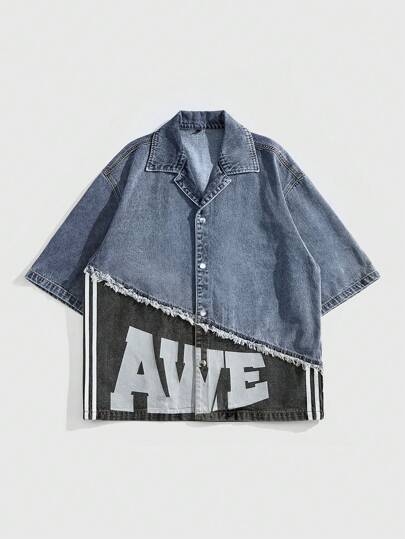 Street Life Chemise en jean à manches courtes pour hommes, mode pour l'été