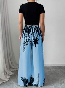 Calvaya Nuovi pantaloni lunghi eleganti e accattivanti a vita alta, con vestibilità ampia, effetto snellente, per primavera/estate