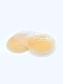 SHEIN 1 Pair Women's Silicone Invisible Nipple Covers, Flesh-Colored, Round Shape - Brown - View 4