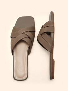 CUCCOO BASICS Dép đế bằng CUCCOO thời trang nữ thoải mái giản dị - màu nâu - Xem 4