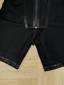 SHEIN EZwear Mono ajustable con escote en V profundo y cremallera delantera para mujer de talla grande
