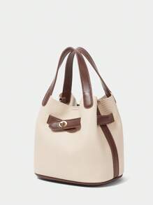 SHECARRY 女士时尚手提包，容量大，适合日常通勤 - 米色 - 查看 2