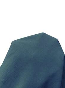 EMERY ROSE Áo cánh nữ tay ngắn cổ bèo nhún bất đối xứng, màu trơn - Màu xanh lam - Xem 3