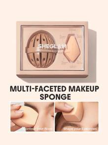 SHEGLAM Multi-Faceted Makeup Sponge Soft Makeup Blender For Foundation Highlighter Contour Blending Quick Drying Beauty Makeup Tool Brand Beauty Makeup Cosmetic For Women Girls Perfect For Fall Winter Ideal For Y2K Fancy Fashion Suitable For Birthday Present Halloween Party Ready Best Color