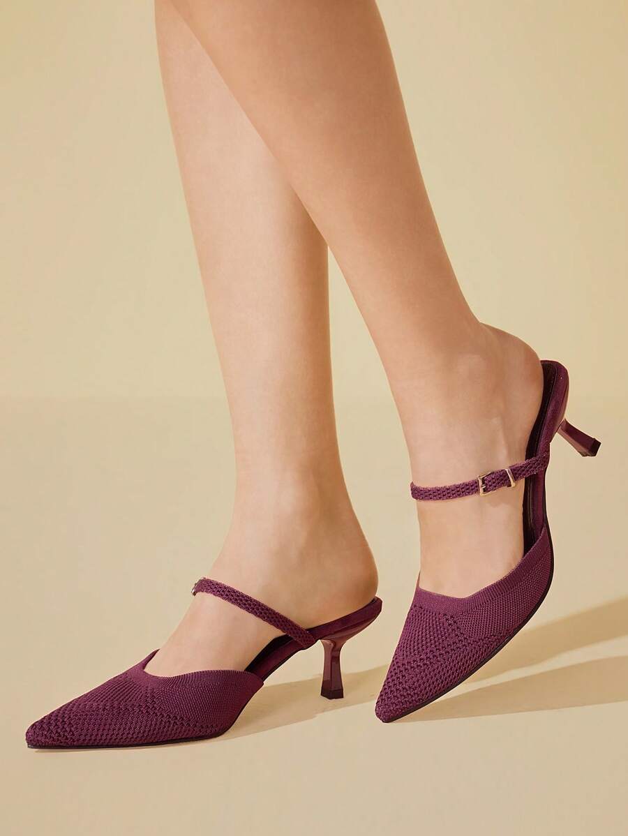 CUCCOO BASICS Maroon Women Solid Color High Heels, Minimalist Fashion Design, Suitable For Summer