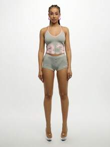 SUMWON WOMEN Mikrofaser-Retro-Boxershorts mit hoher Taille, Kompression, für Training, Laufen, Tanz, Feuchtigkeitsableitend, schnelltrocknend, Aktivbekleidung