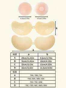 SHEIN 6件装芒果蜂窝薄隐形无缝硅胶乳贴乳房花瓣