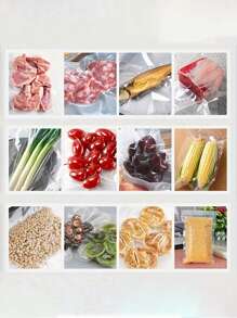 SHEIN 50个/批真空封口袋，真空封口机真空包装袋，真空封口机储物袋厨房工具新鲜食品保鲜，厨房用品配件 - 無色 - 查看 6