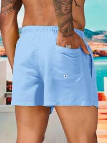 Manfinity VDAYZ Pantalones cortos de playa con cordón en la cintura y estampado de diseño hawaiano para hombre, ideal para el verano