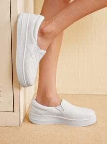 CUCCOO EASI Women's CUCCOO Fashion Perforated Mesh Platform Sneakers In Beige