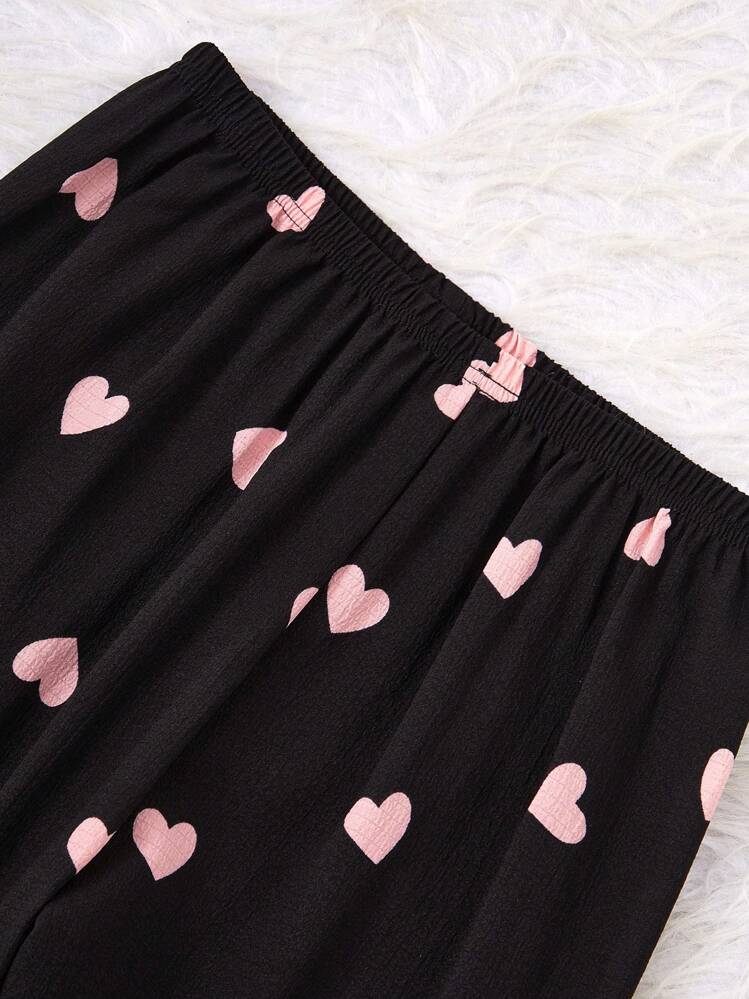 2pcs Teen Girls Apricot Butterfly Print Long Sleeve Cardigan And Pants, Comfortable Casual Loungewear Set - Black - View 7