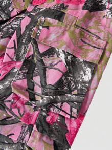 Tween Girls' Y2K Style Casual Versatile Camouflage Denim Wide Leg Pants, Suitable For Daily Wear - Hot Pink - View 5