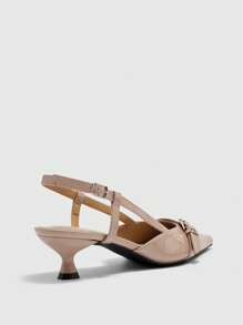 CUCCOO BIZCHIC Modische Damen Spitze Ketten-Absatz High Heel Pumps, Pendler Stil