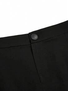 SHEIN Clasi Plus Size Vrouwen Zijknoop Versierd Elegante Pak Broek