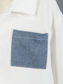 SHEIN Young Boy Classic Plaid Collar Long Sleeve Shirt And Loose Fit Denim Long Pants Set, Comfortable Casual Outfit For Autumn/Winter - Multicolor - View 5