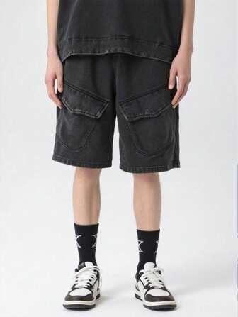 Street Life Pantalones cortos casuales de hombre con bolsillo frontal y lazo, para uso diario