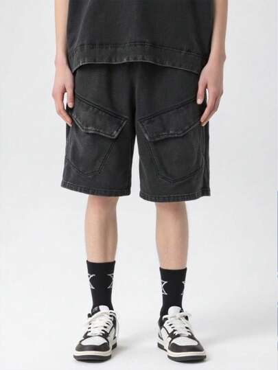 Street Life Pantalones cortos casuales de hombre con bolsillo frontal y lazo, para uso diario