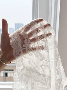 CovetEZ 女士夏季假期花邊胸衣上衣，配腰間圍巾設計 - 白色 - 查看 8