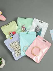 SHEIN 12/30/48Pcs 4.13 X 5.9 Inch Resealable Packaging Bags Mixed Color Rectangle Plastic Self Seal Bags Smell Proof Pouch Bags With Clear Window For Food Storage, Party Favor, Small Jewelry Packing,Candy Cookie Food Storage