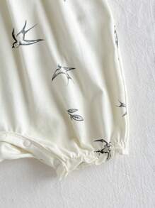 Loomiva 女童卡通恐龙印花圆领短袖连体衣 - 杏色 - 查看 8