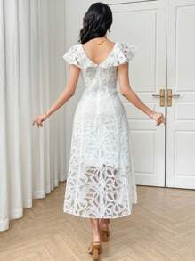 Modelyn Women's Floral Print Fitted Dress For Everyday Wear - White - View 2