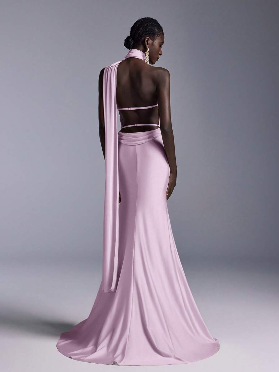 Elitara Minimalist Backless Mermaid Maxi Dress Suitable For Attending Formal Parties, Galas And Evening Formal Occasions For Women, Party Dress, Gown, For Wedding Guest