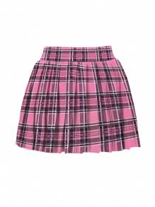 INAWLY 女士格子裙，夏季时尚 - 粉色 - 查看 4