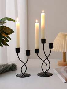 1 pieza Candelabro de estilo nórdico de lujo, decoración del hogar, accesorio para cena de velas con estilo vintage, decoración minimalista de mesa para Día de San Valentín, boda de San Valentín, cumpleaños