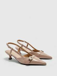 CUCCOO BIZCHIC Modische Damen Spitze Ketten-Absatz High Heel Pumps, Pendler Stil