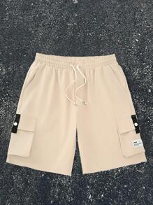 Manfinity LEGND Men's Khaki Casual Shorts: Breathable Fabric Multiple Pockets And A Comfortable Short Length Design - Khaki - View 5