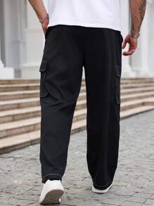 Manfinity Homme Pantaloni cargo casual larghi e comodi per uomo taglia forte