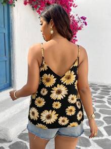 SHEIN VCAY Top/Camiseta sin mangas de moda talla grande, adecuado para el verano