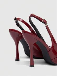 CUCCOO BIZCHIC Elegant Pointed Toe High Heel Ladies Pumps - Burgundy - View 3