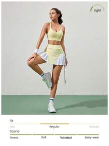 CourtClass Falda deportiva con shorts para mujeres para yoga y fitness, falda plisada cómoda con bolsillos para trabajo, casual, al aire libre y ejercicio