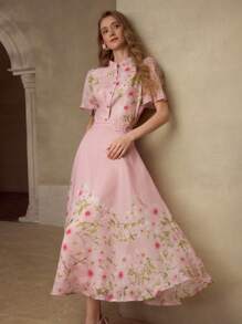 MOTF PREMIUM FLORAL PRINT ZIPPER SKIRT