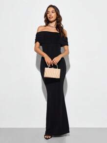 SHEIN BAE 优雅时尚女士褶皱晚宴手提包