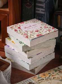 SHEIN 1 Book / 100 Sheets Of Classic Decorative Paper, 6 Styles, 100 Unique Designs, Back To School Supplies, Suitable For Scrapbooking, Journaling, Crafts, Memos And Origami, General Stationery, Makes A Perfect Small Gift
