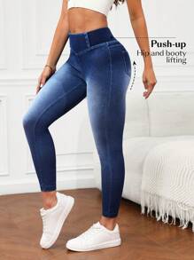 Flexra Jeans casuales y versátiles de cintura elástica y silueta ajustada para mujer