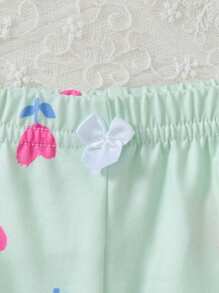 4pcs/Set Young Girl Floral Print Camisole Top And Shorts Set, Elegant And Sweet Young Girls Casual Sets Young Girls Summer Set Young Girl Short Sets